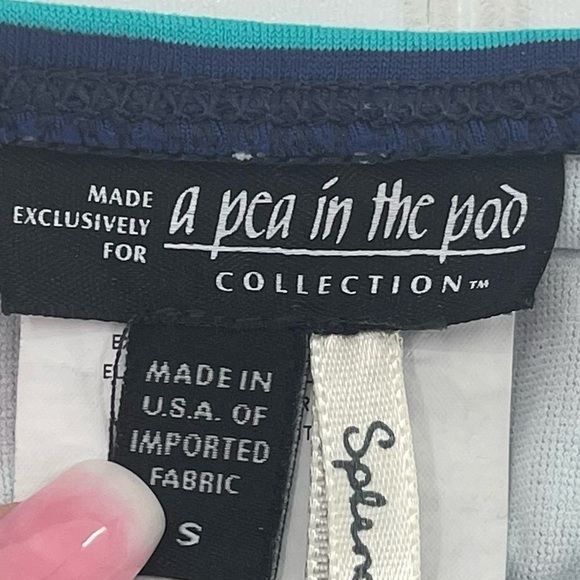 A Pea In The Pod Green and Navy Blue Stripped Halter Style Bikini Size Small - Picture 10 of 13